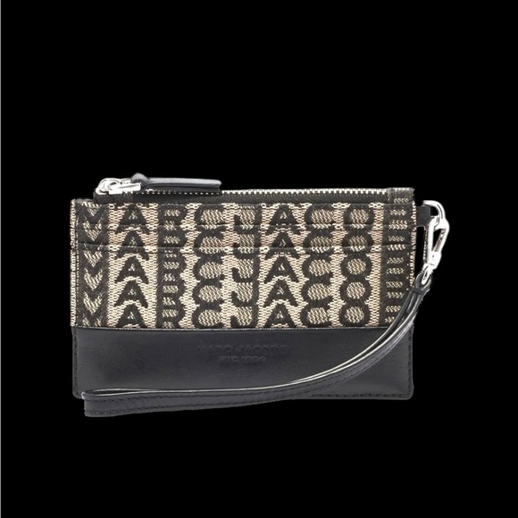 Marc Jacobs The Top Zip Wristlet Canvas Leather Wallet - Picture 3 of 8